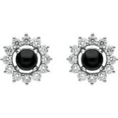 Diamond Earrings C. W. Sellors 18ct White Gold Whitby Jet 0.65ct Diamond Round in Stud Earrings