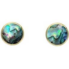 Diamante - Oro Orecchini C. W. Sellors 9ct Gold Abalone 4mm Classic Round Stud Earrings