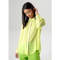 Aniston Chiffon Collared Blouse Yellow