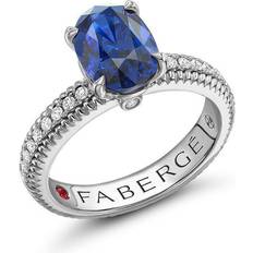 Topaz Rings Faberge Colours of Love 18ct White Gold Sapphire Diamond Ring