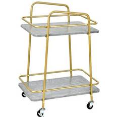 Stainless Steel Trolley Tables Costway 2-tier Kitchen Rolling Cart Trolley Table