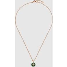Gucci Green Necklaces Gucci Gucci Interlocking 18ct Rose Gold Green Agate Necklace