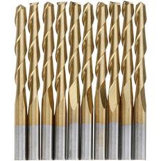 Power Tool Accessories Greenzech 12mm 10pcs 3.175mm Shank Titanium Coated Spiral Flat End Milling Cutter Two Flute CNC
