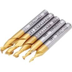Power Tool Accessories Greenzech 5pcs 2 Flute 2/3/4/5/6mm Milling Cutter HSS Titanium Coated 6mm Shank End Mill CNC Tool