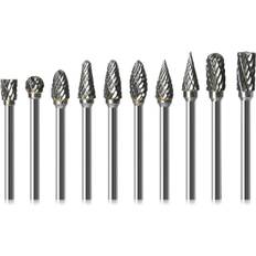 Power Tool Accessories Greenzech 10pcs Carbide Tungsten Steel Electric Drill Grinding Head Rotary File Tungsten Steel Milling Cutter wood working Wood Carving
