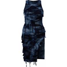 Dam - Revor/Hål Klänningar Shein Plus Gothic Sexy Tie-Dye Ripped High Slit Maxi Dress
