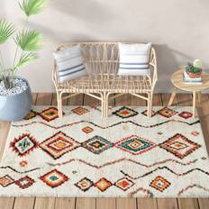 Mistana Allensville High Pile Moroccan Diamond Cream/Red/Blue
