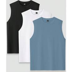 Multicolored Tank Tops Shein Men's Summer Solid Color Round Neck Casual Tank Top