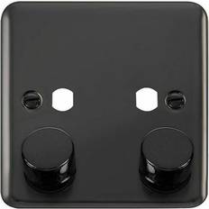 Black Wall Dimmers Click Scolmore Deco Plus 2 Gang Dimmer Switch Plate Nickel