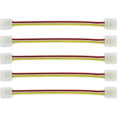 Integral LED 2-Way Connector 150mm Wire For IP20 Digital Pixel RGB Strip Pack of 5