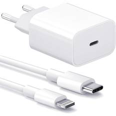 Lader for iPhone Hurtiglader Adapter Kabel 20W USB-C