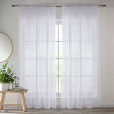 Transparent Curtains Enhanced Living Tyrone Textiles Sheer White