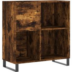 vidaXL Record Smoked Engineered Wood Storage Cabinet