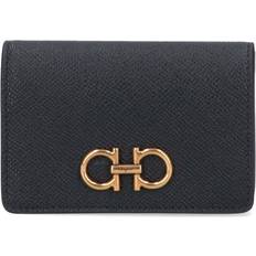 Color sólido Tarjeteros Ferragamo Woman Gancini credit card holder Black