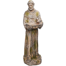 Garden & Outdoor Environment Alpine Corporation Old World St. Francis Statue Bird Feeder Mossy