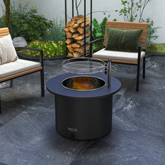 OutSunny Garden & Outdoor Environment OutSunny Metal Outdoor Buffet Fire Pit Table