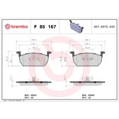 Audi Brake System Brembo Brake Pad brake P 85 167 P