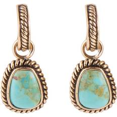 Barse Turquoise Roped Earrings Bronze