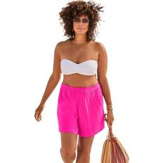 Pink - Women Swimsuits Swimsuits For All Plus Women's Sun Breeze Gauze Short Cover Up in Pink Size 18/20