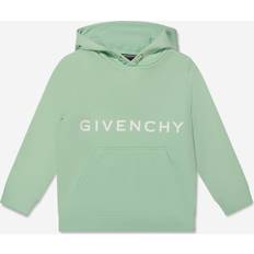 Givenchy Kids Logo cotton-blend jersey hoodie green