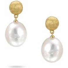 Yellow Earrings Marco Bicego Africa 18ct Yellow Gold Pearl Drop Earrings Option1 Value Yellow Gold