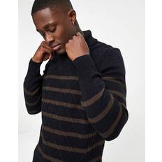 Ben Sherman Jumpers Ben Sherman Marineblå trøje med rund hals og gennemgående fairisleprint