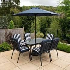 Primrose 6 Parasol Patio Dining Set