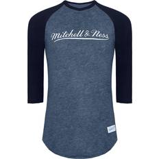 Mitchell & Ness Men T-shirts Mitchell & Ness Logo Blue Top Navy Cotton