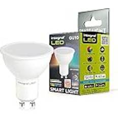 Integral LED 4-pack smart GU10 dimbar färgändrande 2,4 GHz WiFi-glödlampa – varm, cool och dagsljus vit 2700K-6500K, 350lm, 4,9 W 50 W ekvivalent – appstyrd och Alexa & Google Home kompatibel