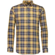 Gule - Herre Skjorter Lindbergh Bright Checked Shirt L/S Yellow Størrelse XL