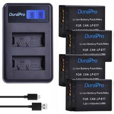 DuraPro DuraPro 1180mAh LP-E17 LPE17 LP E17 batterie LCD USB double chargeur pour Canon EOS rebelle T6i 750D T6s 760D M3 8000D Kiss X8i 4 la batterie ensemble