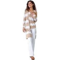 Clothing Roman Chevron Stripe Shimmer Longline Cardigan Natural