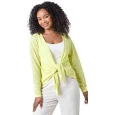 Woman - Yellow Cardigans Roman Petite Waterfall Front Cotton Knit Cardigan Yellow