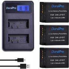 DuraPro DuraPro 1180mAh LP-E17 LPE17 LP E17 batterie LCD USB double chargeur pour Canon EOS rebelle T6i 750D T6s 760D M3 8000D Kiss X8i 3 la batterie ensemble