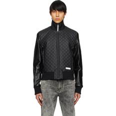 Balmain Ytterklær Balmain Black Lab Faux-Leather Bomber Jacket 0PA NOIR IT