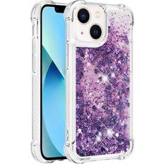 A-One Brand 14 Plus Skal Liquid Floating Glitter Lila TheMobileStore Xiaomi 11T/11T Pro Bilhållare
