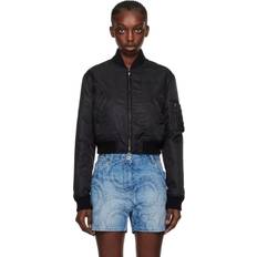 Versace Outerwear Versace Black Cropped Bomber Jacket