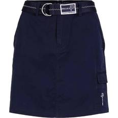 Pelle P W Crew Skirt Klassisk Kjol Förtvättad Bomullstwill - Dk Navy Blue