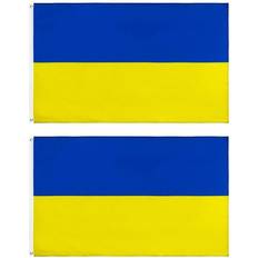 HKHBJS Ukraine National Polyester Flags Outdoor Flag 2pcs