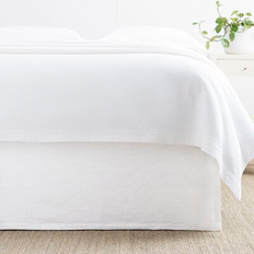 Faldones de Cama Pine Cone Hill Annie Selke Wilton Bed Skirt Full/Queen Faldón de Cama Blanco