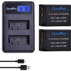 DuraPro DuraPro 1180mAh LP-E17 LPE17 LP E17 batterie LCD USB double chargeur pour Canon EOS rebelle T6i 750D T6s 760D M3 8000D Kiss X8i 2 la batterie ensemble