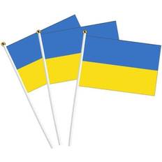 Garden & Outdoor Environment HKHBJS 100pcs Ukraine Stick Flag, 14x21cm Mini Flag