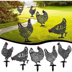 Garden & Outdoor Environment HKHBJS 5pcs Yard Art Garden Chicken Statues, Winter