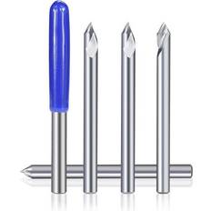 Power Tool Accessories Greenzech 60, 0.2mm 3.175mm Shank HSS Engraving Bit End Milling Cutter 20/30/45/60 Degrees Tip 0.1 0.2 0.3mm 3D Milling Bit Carving