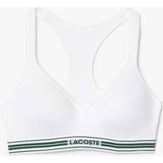 Lacoste White Bras Lacoste Padded Stretch Jersey Logo Bralette White