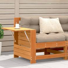 Træ Sofaer vidaXL Sofamodul Med Armlæn Og Sidebord Gyldenbrun Sofa