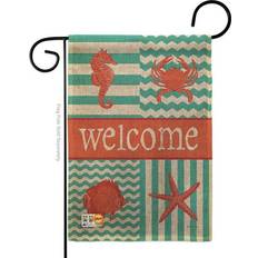 Garden & Outdoor Environment Breeze Decor BD-NA-G-107004-IP-DB-D-US15-SB 13 Coastal Collage Burlap Nautical Flag