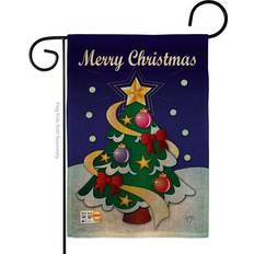Garden & Outdoor Environment Breeze Decor BD-XM-G-114071-IP-DB-D-US08-BD 13 Merry Christmas Burlap Winter Impressions Double Sided Garden Flag