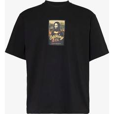 A Bathing Ape 3XL T-shirts A Bathing Ape Bathing Ape Mens Black Mona Lisa Branded-print Cotton-jersey T-shirt