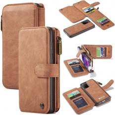 CaseMe Samsung Galaxy S20 Plus Retro läder plånboksfodral Brun